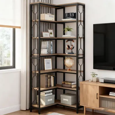 Produktbild von Eckregal – Eckschrank – Aufbewahrungsschrank – Bücherregal – Wandmöbel – Industrielles Design