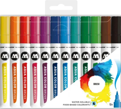 Obrázek produktu pro 12 MOLOTOW Aqua Color Brush Basic Set 1 Filzstifte farbsortiert