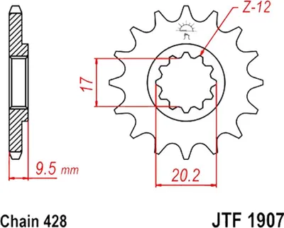 Produktbild von Esjot Kettenrad 428 13z Standard