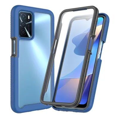 Immagine prodotto di Custodia per OPPO A16, paraurti con protezione dello schermo incorporata Custodia protettiva a 360° blu navy