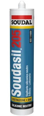 Zdjęcie produktu dla Neutralny uszczelniacz budowlany „Soudasil 205” firmy Soudal, 310 ml – biały