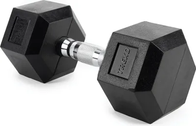 Produktbild von TREXO Hantel 10kg Hexagon Durable gummierte Gusseisen für Krafttraining zu Hause mit ergonomischen Griff stabil und vielseitig Hantel Hex HXD100