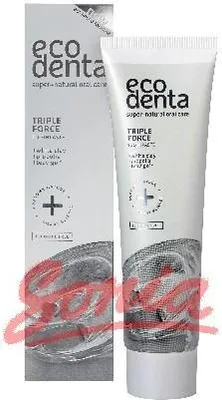 Produktbild von Ecodenta Fluoride Free Toothpaste Triple Force Teeth Cleaning Plaque Removal Enamel Strengthening Sensitivity Reducing 100ml