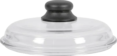 Produktbild von Karl Krüger Glasdeckel mit Kunststoffknopf Ø20cm, Rund, Schwarz, Transparent, Glas, Kunststoff, Kunststoff, Schwarz, 20 cm