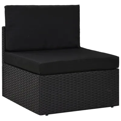 Immagine prodotto di vidaXL Set di 6 pezzi da giardino con cuscini in polirattan nero