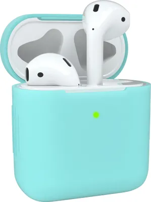 Produktbild von EAZY CASE - Schutzhülle für AirPods 1 & 2 Hülle Hellblau Silikon Case Stoßfest mit Deckel Schutz Antikratz Etui Cover rutschfeste Silikonhülle für Airpod Pro 1. / 2. Generation Silikoncase in Türkis