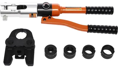 Image de Pince hydraulique à sertir - Force de sertissage maximale : 10 tonnes - Pour tubes composites - Avec tête pivotante à 360 degrés