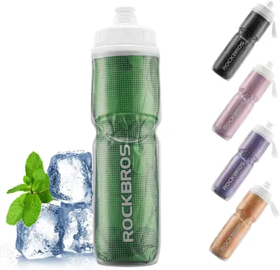 Produktbild von ROCKBROS Fahrrad Trinkflasche Drückbare Wasserflasche Trinkflasche Leicht Roubust, für Fahrrad Training 670ML Grün