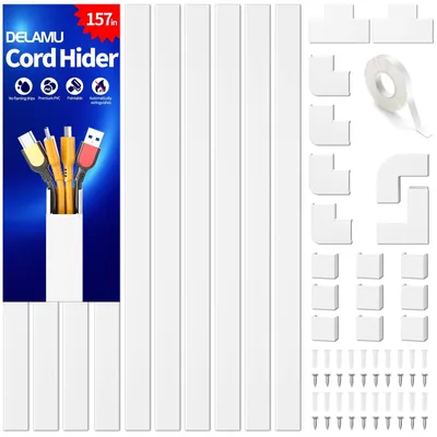 Produktbild von Kabelkanal TV Kabelkanal Kabelführung - 10er Set - 40 x 3,0 x 1,7 cm - Weiß - Überstreichbar