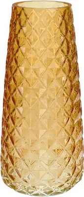 Produktbild von Glas Vase, konisch, Raute in Amber, 21 cm