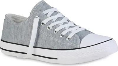 Produktbild von VAN HILL Damen Sneaker Low Bequeme Schnürer Stoff Schnür-Schuhe 838455, Farbe: Hellgrau, Größe: 36