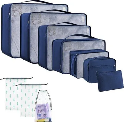 Productafbeelding van Famanu set van 10 kofferorganizers - waterdicht en opvouwbaar