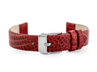 Produktbild von Ledergürtel für die Uhr W57 - Rot - 16mm