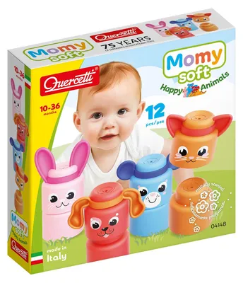 Image de Quercetti - Blocs souples Momy Animaux, 12 pièces