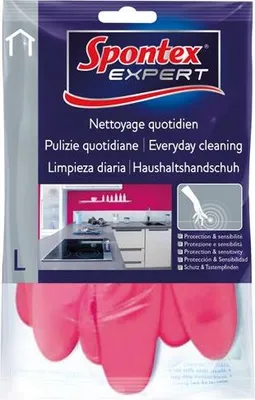 Image de Gants de nettoyage en latex taille 8 Travaux d'entretien - Spontex Expert