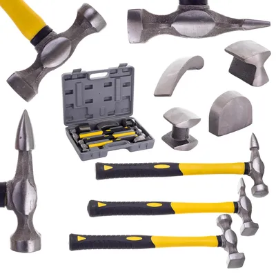 Zdjęcie produktu dla Młot z kowadłem w plastikowej walizce Technic LT-A1226 (3 młoty, 4 kowadła)