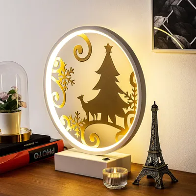 Produktbild von Opviq, XMAS11- XMAS11SHD, Weiß,Gold, Schreibtischlampen, 16 x 9 x 4 cm, 100% Metall