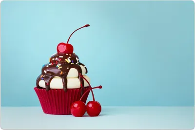 Produktbild von Küchenmatte 150x225 cm Vinylmatte Bodenmatte Dekoration - Cupcake Eiscreme