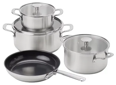 Zdjęcie produktu dla Zestaw garnków KitchenAid | Stal nierdzewna | 7-elementowy