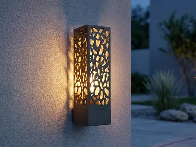 Produktbild von LED Außenwandleuchte eckig Edelstahl in Anthrazit Fassadenlampe für die Terrasse