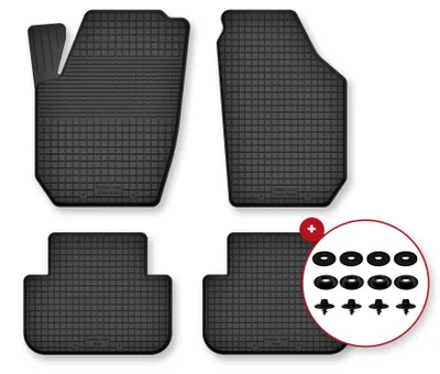 Image de Tapis de sol en caoutchouc pour Dodge Nitro 2006-2011 (SUV) – 4 pièces, noirs, semi-universel, adapté