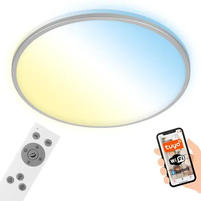 Produktbild von LED Deckenleuchte CCT WiFi Bluetooth App 42 W silber Metall-Kunststoff Briloner