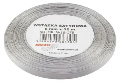 Produktbild von Silbernes Satinband, 6 mm x 32 m – Brewis