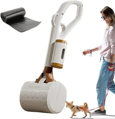 Produktbild von Hundekot-Schaufel mit integrierter Beutelspender - 33,5 cm Länge