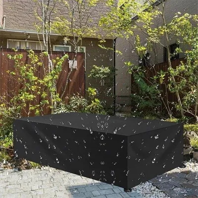 Produktbild von Famanu Schutzhüllen für Gartenmöbel - Wetterfest und Robust - 70 x 180 x 70 cm - Schwarz