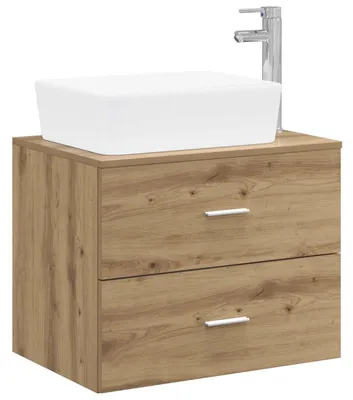 Imagen del producto de vidaXL Juego de muebles de baño, estilo "Artisan" en chapa de roble