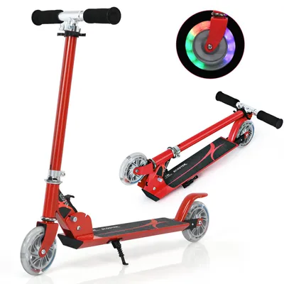 Produktbild von COSTWAY Kinder Roller mit LED Rädern, Cityroller höhenverstellbar, Kinder Scooter für Kinder ab 4+, Kinder Kickscooter, Tretroller für Junge & Mädchen