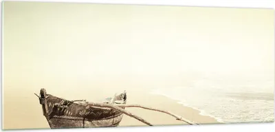 Produktbild von Bilder auf glas - Einteilig - £ódŸ Wrack Meer - 100x40cm - Glasbilder - Wandbilder - Bilder - zum Aufhängen bereit - Wanddekoration aus Glas - Glas Bilder - Wandbild auf Glas - GAB100x40-5123