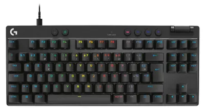 Produktbild von Logitech G PRO X TKL RAPID, Kabelgebunden, USB, Magnetic-mechanical key switch, AZERTY, LED, Schwarz