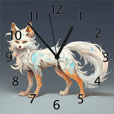 Produktbild von Wallario Design Wanduhr Geheimnisvoller Fuchsgeist aus Echtglas, Größe 30 x 30 cm