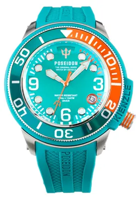 Produktbild von Kienzle Taucheruhr 15 ATM wasserdicht Quarzwerk Miyota Mineralglas Edelstahlgehäuse 45 mm türkis