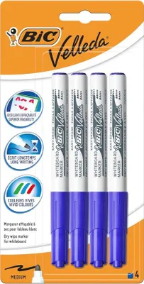 Productafbeelding van Famanu whiteboardmarker, medium punt, blauw, 4 stuks