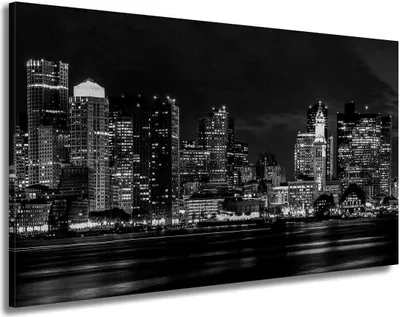 Produktbild von USA New York Manhattan Skyline Black & White Leinwandbild Wandbild XL Wanddeko: 130x70x2cm