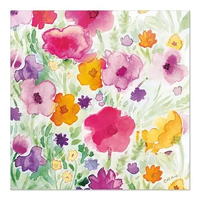 Produktbild von 200 Servietten, 3-lagig 1/4-Falz 33 cm x 33 cm Flower Field