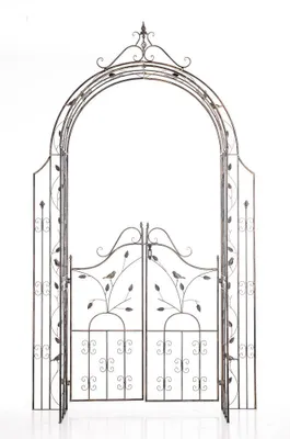 Produktbild von Rosenbogen Grenada mit Tor, Eisen, bronze, Durchgangshöhe 235 cm, Durchgangsbreite 100 cm