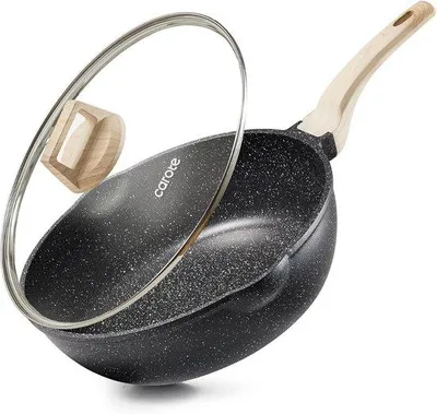 Immagine prodotto di Padella a induzione da 32 cm e 6 litri con coperchio, adatta a tutti i tipi di piano cottura