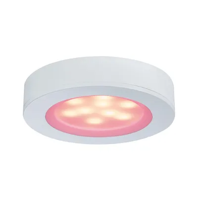 Produktbild von 3 x Paulmann Möbel Aufbauleuchte Set Platy rund RGB inkl. Fernbedienung 3x1W Farbwechsel weiß