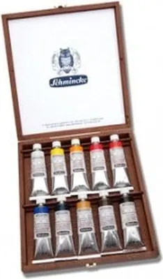 Produktbild von Schmincke ölfarben MUSSINI Malkasten Holzkasten 10 x 35ml 03 70 010 097