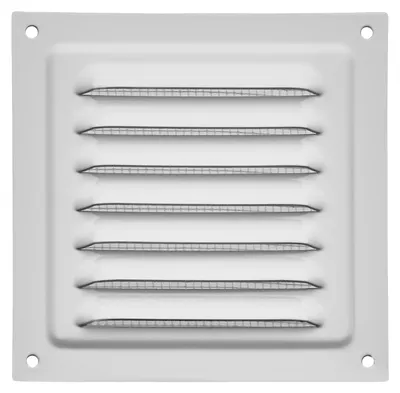 Produktbild von SOTECH Lüftungsgitter 125 x 125 mm Aluminium – weiß, aufschraubbar, mit Insektenschutz