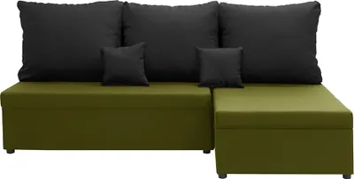 Produktbild von Ecksofa mit Schlaffunktion BODO - Grün/Schwarz