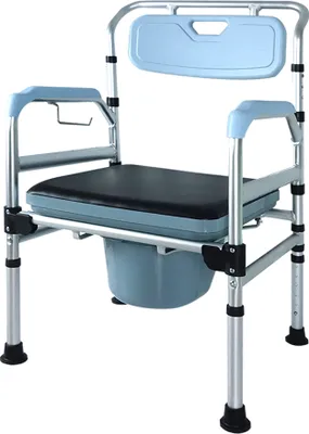 Produktbild von YUENFONG Toilettenstuhl höhenverstellbar Ergonomische Rückenlehne - klappbar Aluminiumlegierung toilettenrollstuhl für Behinderte Person, ältere Menschen und schwangere Frauen