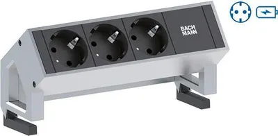 Image de BACHMANN DESK2 1x contact de protection 1xUSB Charger Inox (902.5712)