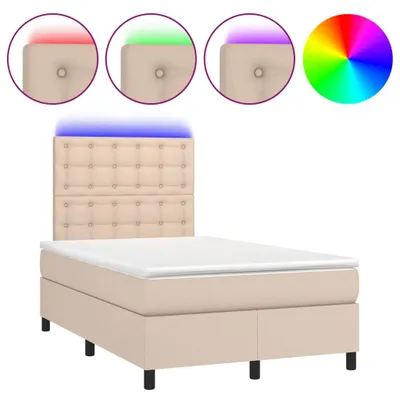 Produktbild von Boxspringbett mit Matratze & LED Cappuccino-Braun 120x190 cm