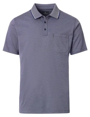 Produktbild von CASAMODA Herren Poloshirt Kurzarm Regular Piqué Blau meliert XXL