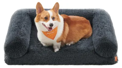 Hundebett mit Noppenschaum, L 91x68x23 cm, Dunkelgrau