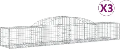 Obrázok produktu pre vidaXL Gabióny s vysokým oblúkom 3 ks 300x50x40/60 cm Pozinkované železo